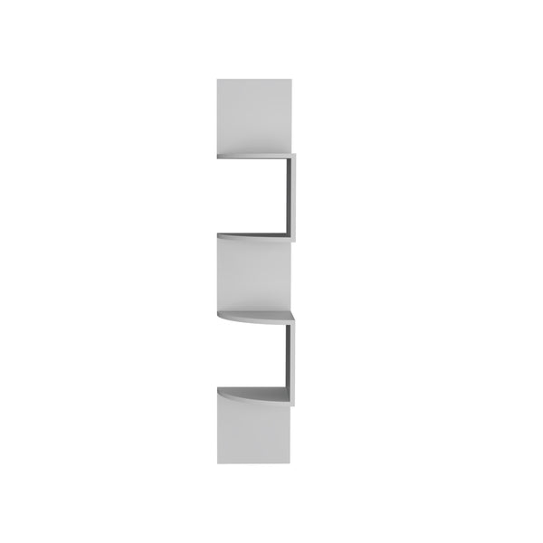 English Elm Roy Corner 4-Tier Floating Shelf System for Corners — Space-Saving Pine Display for Books & Plants White 14.17 L x 13.7 W x 5.9 H B097P167459