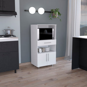 English Elm Kitchen Lacour Island with 3-Side Shelves, 36" High Pine Prep Table with Ibiza Marble Top Finish White 49.2 L x 21.6 W x 5.5 H B097P167452