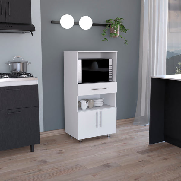 English Elm Kitchen Lacour Island with 3-Side Shelves, 36" High Pine Prep Table with Ibiza Marble Top Finish White 49.2 L x 21.6 W x 5.5 H B097P167452