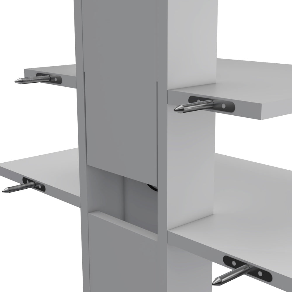 English Elm Havre Dual Floating Shelf Unit with Cable Management, White Pine Finish, Space-Saving Wall Storage B097P167465