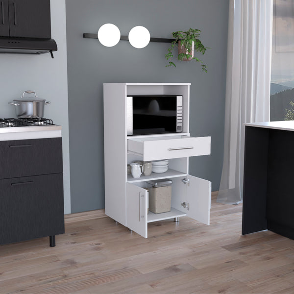 English Elm Kitchen Lacour Island with 3-Side Shelves, 36" High Pine Prep Table with Ibiza Marble Top Finish White 49.2 L x 21.6 W x 5.5 H B097P167452