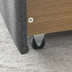 English Elm Queen Upholstery Daybed with Storage Drawers, Tufted Back & Nailhead Arms, 80"x60" Sleeper, 500lb Capacity DARK GREY W1413S00034