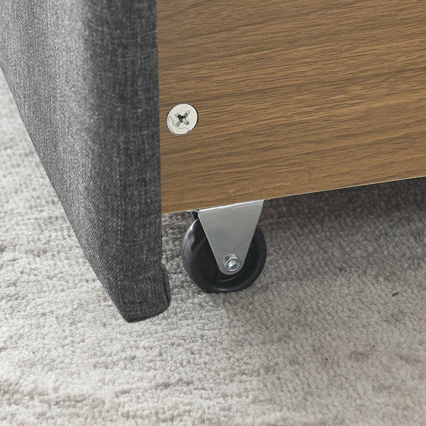 English Elm Queen Upholstery Daybed with Storage Drawers, Tufted Back & Nailhead Arms, 80"x60" Sleeper, 500lb Capacity DARK GREY W1413S00034