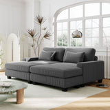 English Elm 90'' Square Arm Sofa With Removable Back Cushions and 2 Pillows,Couch For Living Room, Office, Apartment