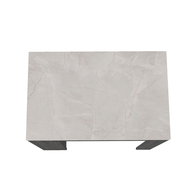 English Elm Kitchen Lacour Island with 3-Side Shelves, 36" High Pine Prep Table with Ibiza Marble Top Finish Multicolor 40.1 L x 31.4 W x 3.9 H B097P167445