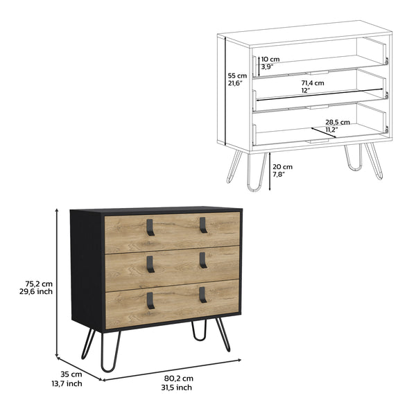 English Elm Dresser Slim 42" 5-Drawer Narrow Chest with Smooth Pull-Out Drawers for Compact Bedroom Storage Black Multi 37 L x 23.6 W x 5.9 H B097P167471