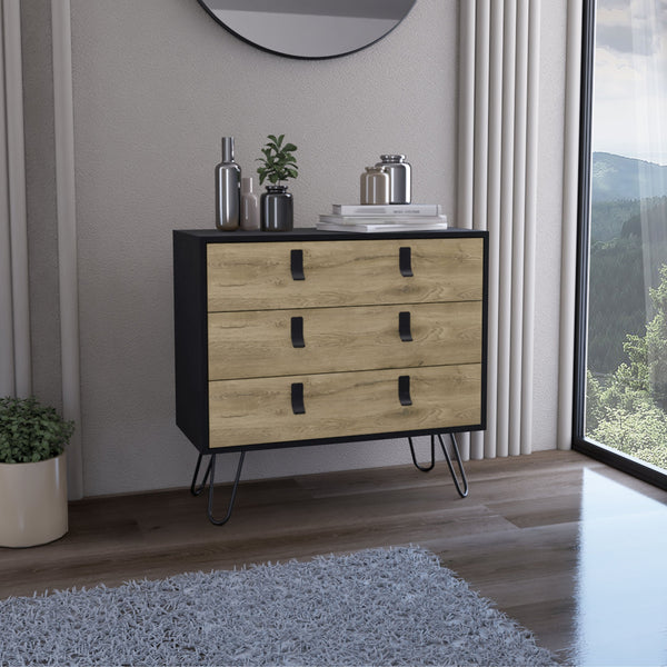 English Elm Dresser Slim 42" 5-Drawer Narrow Chest with Smooth Pull-Out Drawers for Compact Bedroom Storage Black Multi 37 L x 23.6 W x 5.9 H B097P167471
