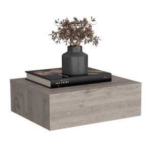 English Elm Floating Nightstand Wall-Mounted Bedside Shelf with Drawer and Spacious Top Surface for Small Rooms Light Gray 20.07 L x 16.9 W x 3.54 H B097P167434