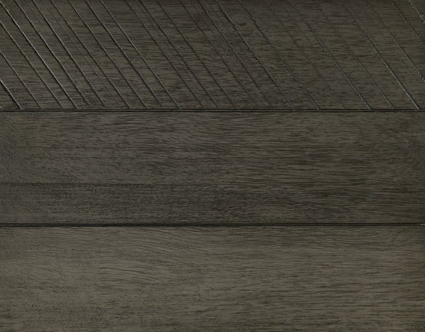 English Elm Contemporary Three-Tone Gray Nightstand with Metal Legs Acacia Veneer, 2 Drawers & Slat Design B01151969