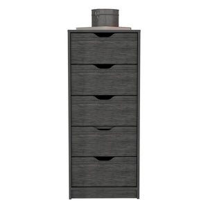 English Elm Dresser Slim 42" 5-Drawer Narrow Chest with Smooth Pull-Out Drawers for Compact Bedroom Storage Oak 45.2 L x 20 W x 5.1 H B097P167438