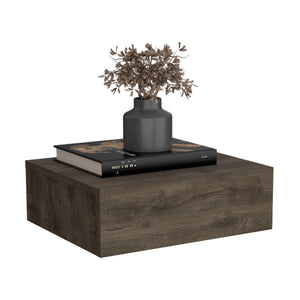 English Elm Floating Nightstand Wall-Mounted Bedside Shelf with Drawer and Spacious Top Surface for Small Rooms Dark Brown 20.07 L x 16.9 W x 3.54 H B097P167432