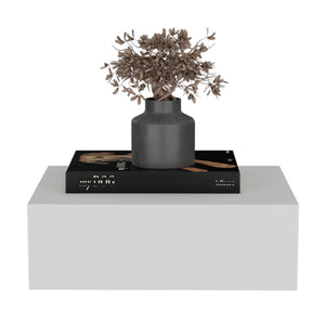 English Elm Floating Nightstand Wall-Mounted Bedside Shelf with Drawer and Spacious Top Surface for Small Rooms White 20.07 L x 16.9 W x 3.54 H B097P167433