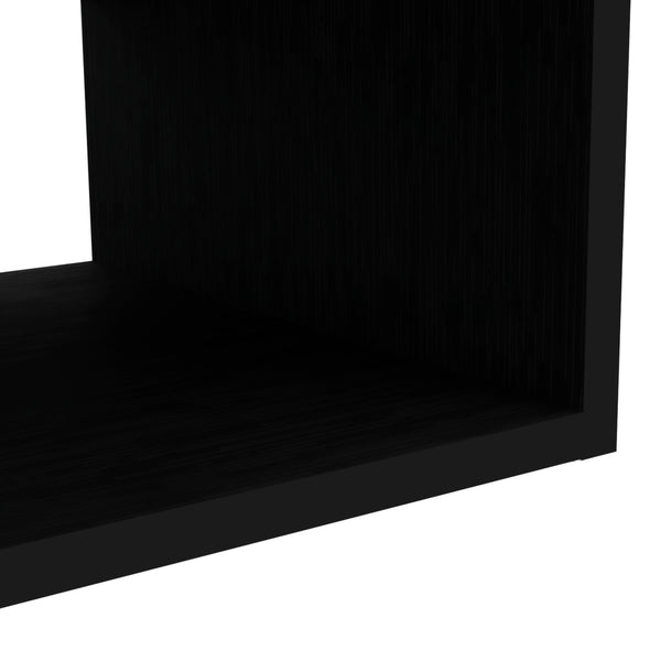 English Elm Klein Floating TV Stand Wall Mount, Space-Saving Pine Shelf Unit 47.6"W Top Surface, Black B097P167463