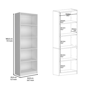 English Elm Vinton 4-Tier Bookcase with Spacious Vertical Shelves, Pine Construction, Easy Assembly, Modern Appeal White 44.88 L x 28.35 W x 3.15 H B097P167418