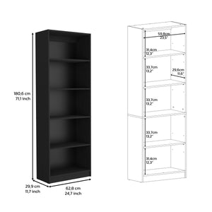 English Elm Vinton 4-Tier Bookcase with Spacious Vertical Shelves, Pine Construction, Easy Assembly, Modern Appeal Black 44.88 L x 28.35 W x 3.15 H B097P167419