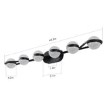 English Elm Vanity Lights With 6 Led Bulbs For Bathroom Lighting(Black)