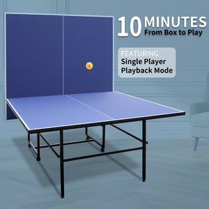 English Elm 9ft Regulation Foldable Ping Pong Table with Mdf Surface Net Paddles Balls Included W1408P156539