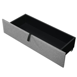 English Elm Full Upholstered Platform Bed with Hidden Headboard Storage, USB Ports, Trundle & 2 Drawers, Linen Durable Design Gray SF000120AAE