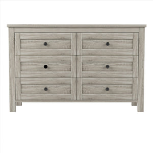 English Elm 3-Pieces Bedroom Set Full Size Farmhouse Platform Bed with Storage Headboard, Nightstand & Dresser Antique Gray 59.25 L x 18.31 W x 8.27 H N733S369048G