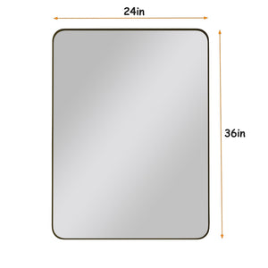 English Elm Wall Mirror Matte Black Metal Frame Rectangular 24x36 Bathroom Vanity Bedroom Decor W1435P151589