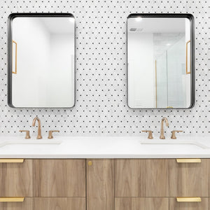 English Elm Wall Mirror Matte Black Metal Frame Rectangular 24x36 Bathroom Vanity Bedroom Decor W1435P151589