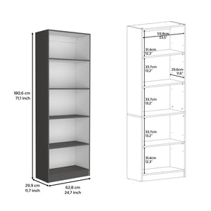 English Elm Vinton 4-Tier Bookcase with Spacious Vertical Shelves, Pine Construction, Easy Assembly, Modern Appeal Multicolor 44.88 L x 28.35 W x 3.15 H B097P167417