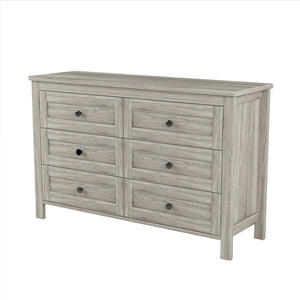 English Elm 3-Pieces Bedroom Set Full Size Farmhouse Platform Bed with Storage Headboard, Nightstand & Dresser Antique Gray 59.25 L x 18.31 W x 8.27 H N733S369048G