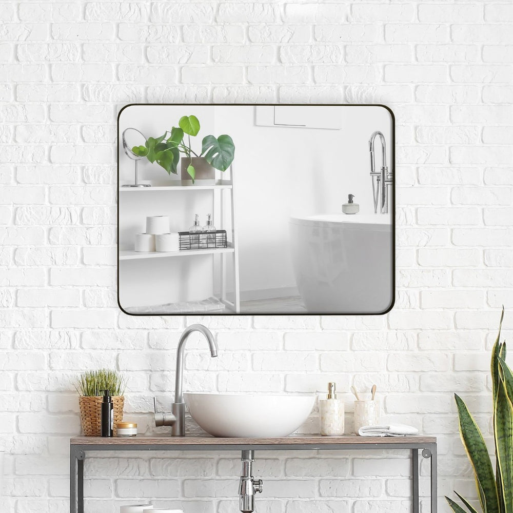 English Elm Wall Mirror Matte Black Metal Frame Rectangular 24x36 Bathroom Vanity Bedroom Decor W1435P151589