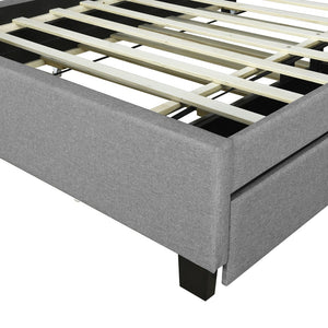 English Elm Full Upholstered Platform Bed with Hidden Headboard Storage, USB Ports, Trundle & 2 Drawers, Linen Durable Design Gray SF000120AAE