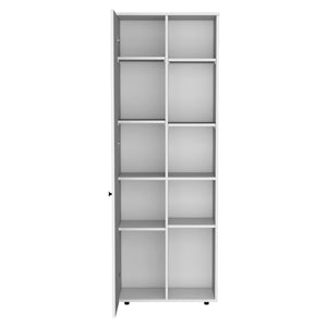 English Elm DEPOT Cary 67" H Kitchen Storage Cabinet White – Slim 10-Shelf Pantry, Laminated Pine, Modern Design B097P167412