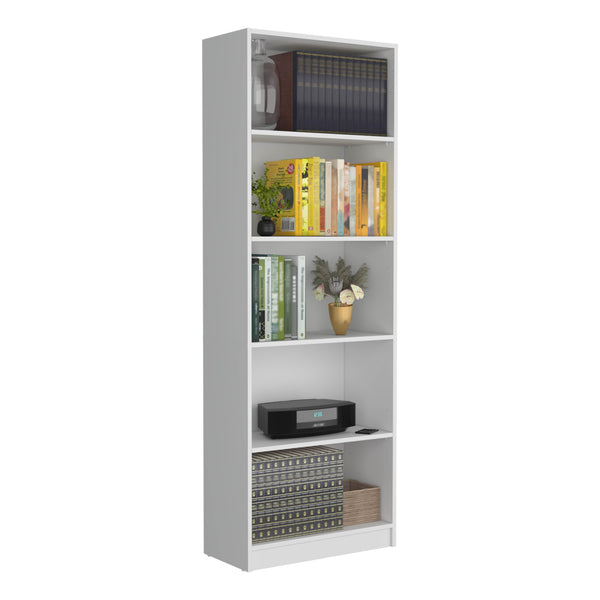 English Elm Vinton 4-Tier Bookcase with Spacious Vertical Shelves, Pine Construction, Easy Assembly, Modern Appeal White 44.88 L x 28.35 W x 3.15 H B097P167418