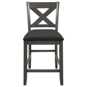 English Elm TOPMAX Counter Height 5-Piece Rustic Farmhouse Dining Set with Built-In Storage and Cushioned Seats Gray SP011135AAE