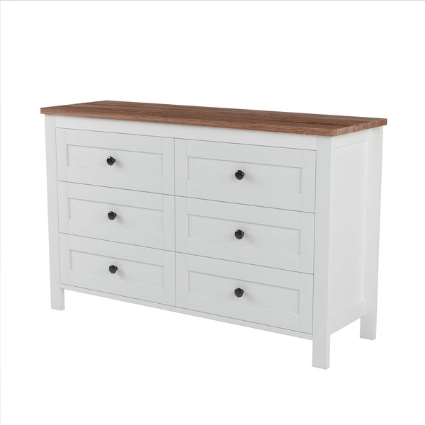 English Elm 3-Pieces Bedroom Set Full Size Farmhouse Platform Bed with Storage Headboard, Nightstand & Dresser White 59.25 L x 18.31 W x 8.27 H N733S369048K