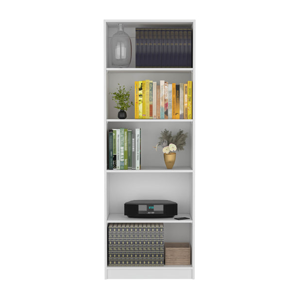English Elm Vinton 4-Tier Bookcase with Spacious Vertical Shelves, Pine Construction, Easy Assembly, Modern Appeal White 44.88 L x 28.35 W x 3.15 H B097P167418