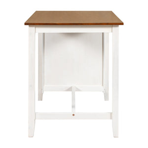 English Elm Topmax Farmhouse Counter Height Dining Set with X-back Chairs and Tiered Storage N717S001135K