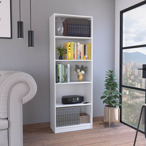English Elm Vinton 4-Tier Bookcase with Spacious Vertical Shelves, Pine Construction, Easy Assembly, Modern Appeal White 44.88 L x 28.35 W x 3.15 H B097P167418