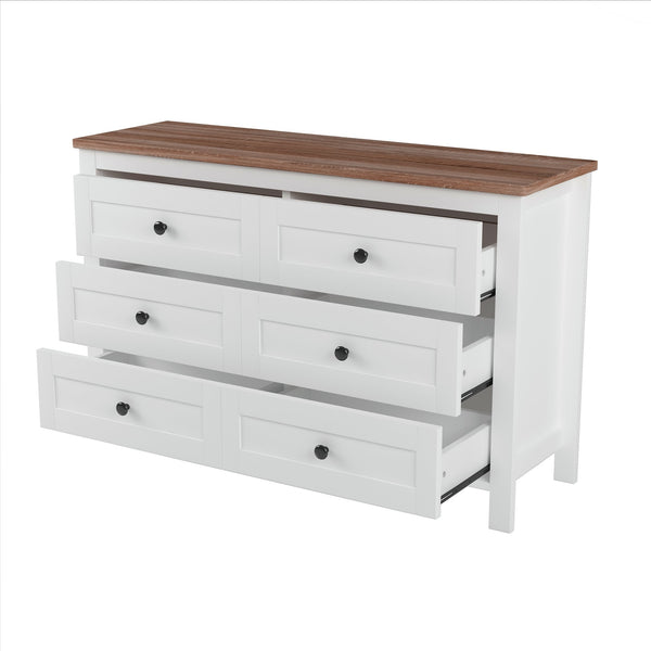 English Elm 3-Pieces Bedroom Set Full Size Farmhouse Platform Bed with Storage Headboard, Nightstand & Dresser White 59.25 L x 18.31 W x 8.27 H N733S369048K