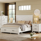 Hearth and Haven 3-Piece Bedroom Set with Queen Size Bed and 2 Nightstand, White BS300545AAK