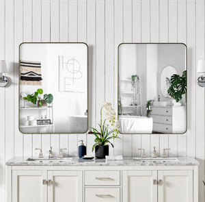 English Elm Wall Mirror Matte Black Metal Frame Rectangular 24x36 Bathroom Vanity Bedroom Decor W1435P151589