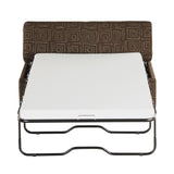 Hearth and Haven Twin Size Folding Ottoman Sleeper Bed with Mattress Convertible Guest Bed Espresso WF307724AAS