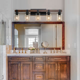 Farmhouse 5-Light Vanity Fixture, Rustic Bathroom Sconce (Bulbs Not Included)