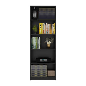 English Elm Vinton 4-Tier Bookcase with Spacious Vertical Shelves, Pine Construction, Easy Assembly, Modern Appeal Black 44.88 L x 28.35 W x 3.15 H B097P167419