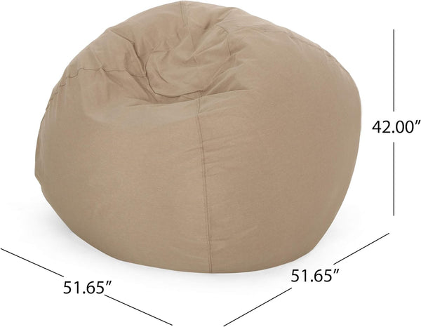 English Elm 5-Foot Plush High-Density Shredded Foam Bean Bag Chair With Microsuede Cover For Kids & Adults B181P164880