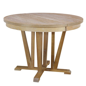 English Elm TOPMAX Rustic 5-Piece Extendable Round Dining Set with Trestle Base and Cross Back Chairs, Versatile Elegance Natural SP000042AAA