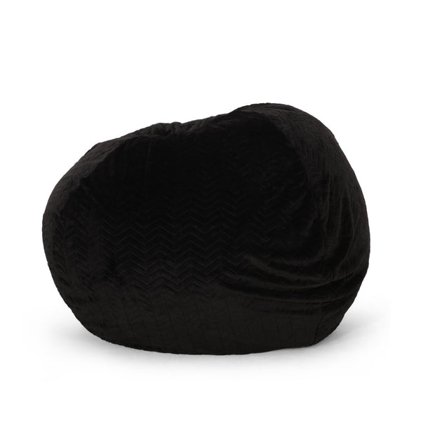 English Elm Negar Faux Fur Bean Bag Chair Plush Round Seating for Bedroom or Media Room B181P163023