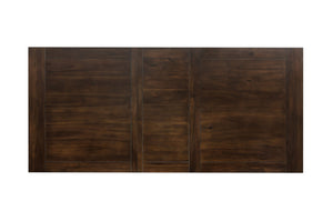 English Elm Modern Yates Dark Oak Trestle Dining Table with 20" Extension Leaf, Country-Industrial Style, 44" x 75.5"-95.5" x 30"H B011S00821