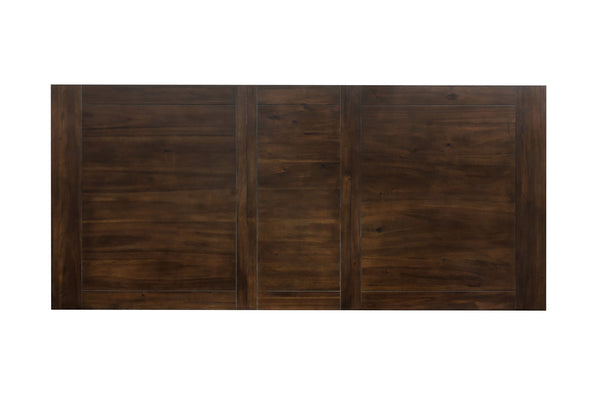 English Elm Modern Yates Dark Oak Trestle Dining Table with 20" Extension Leaf, Country-Industrial Style, 44" x 75.5"-95.5" x 30"H B011S00821