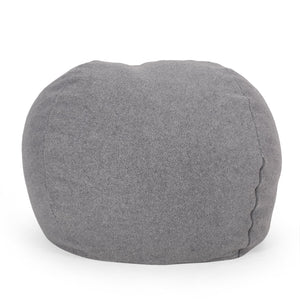 English Elm Kavel Plush Rounded Bean Bag Chair with Removable Washable Cover, High-Density Foam Comfort Seat Gray B181P163042
