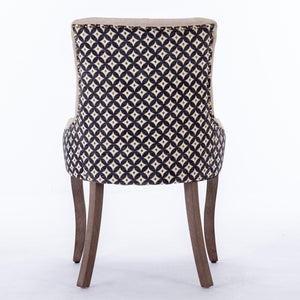 English Elm A&a Furniture Upholstered Dining Chairs with Bronze Nailhead Trim and Solid Wood Legs Set of 2 W1143P154099