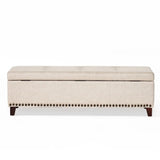 Christopher Knight Home® - Noble House - Gavin Beige Fabric Storage Ottoman